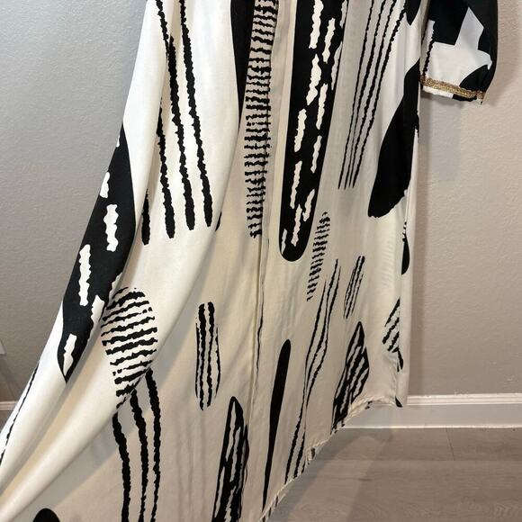 MONOCHROMATIC Maxi Dress Tall Sz XL Eclectic Artsy African Maximalist Resort - Picture 3 of 8